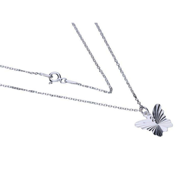 Srebrny naszyjnik 925 diamentowany motylek 1,86g Srebrny naszyjnik 925 diamentowany motylek 1,86g