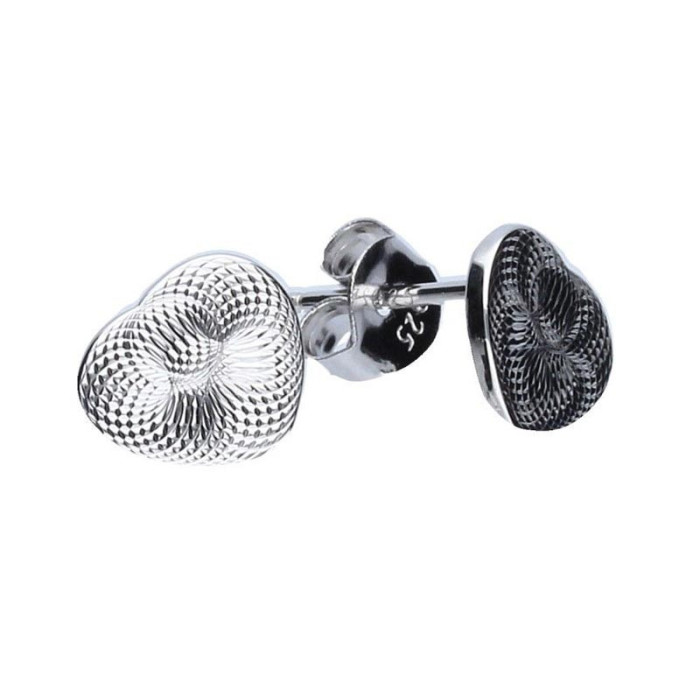 Srebrne kolczyki 925 Serduszka z efektem 3D 1,08g Srebrne kolczyki 925 Serduszka z efektem 3D 1,08g