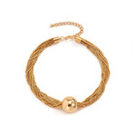 Naszyjnik choker łańcuszki z dużą kulką
