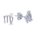 Srebrne kolczyki 925 znak zodiaku panna