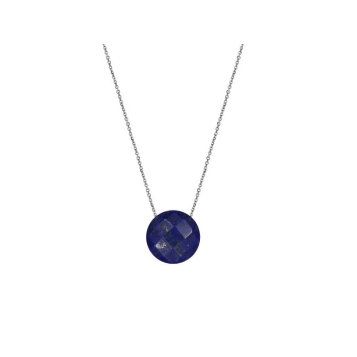 Srebrny naszyjnik 925 koło kamień lapis lazuli Srebrny naszyjnik 925 koło kamień lapis lazuli