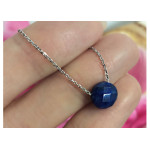 Srebrny naszyjnik 925 koło kamień lapis lazuli