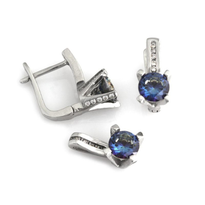 Srebrny komplet biżuterii 925 ELEGANCKIE Z CYRKONIAMI 6,48g Srebrny komplet biżuterii 925 ELEGANCKIE Z CYRKONIAMI 6,48g