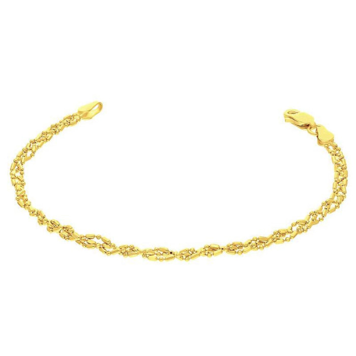 Srebrna złocona bransoletka 925 O SPLOCIE BEAD 19CM 2,23g Srebrna złocona bransoletka 925 O SPLOCIE BEAD 19CM 2,23g