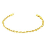 Srebrna złocona bransoletka 925 O SPLOCIE BEAD 19CM 2,23g