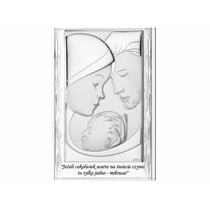 SREBRNY OWALNY OBRAZ 925 ŚW. RODZINA W RAMIE 9x13,5cm SREBRNY OWALNY OBRAZ 925 ŚW. RODZINA W RAMIE 9x13,5cm
