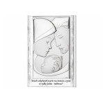 SREBRNY OWALNY OBRAZ 925 ŚW. RODZINA W RAMIE 9x13,5cm