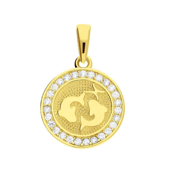Złota przywieszka 375 ZNAK ZODIAKU RYBY Z CYRKONIAMI 0,96g Złota przywieszka 375 ZNAK ZODIAKU RYBY Z CYRKONIAMI 0,96g
