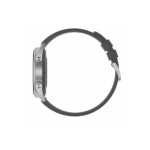 Zegarek Smartwatch czarny silikonowy pasek srebrna koperta