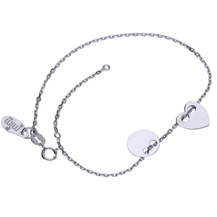 Srebrna bransoletka 925 serce i blaszka 1,78g Srebrna bransoletka 925 serce i blaszka 1,78g
