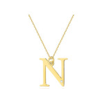 Złoty naszyjnik 585 litera N z diamentem 1,4g
