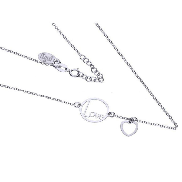 Srebrny naszyjnik 925 napis love i serce 1,99g Srebrny naszyjnik 925 napis love i serce 1,99g