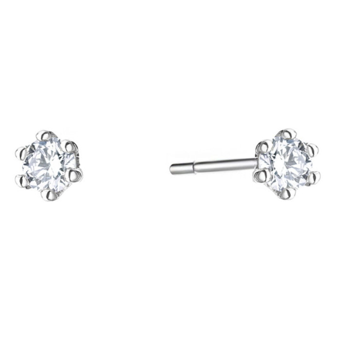 Złote kolczyki 585 delikatne z diamentami 0,08ct Złote kolczyki 585 delikatne z diamentami 0,08ct