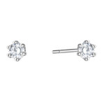 Złote kolczyki 585 delikatne z diamentami 0,08ct