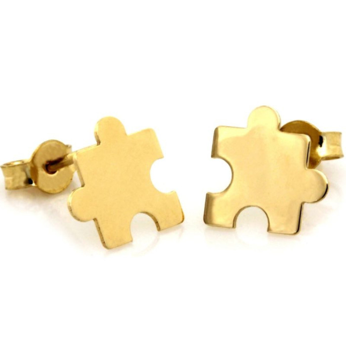 Złote kolczyki 333 celebrytki puzzle