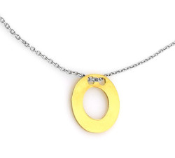 Srebrny naszyjnik 925 z pozłacanym ringiem 1,91 g