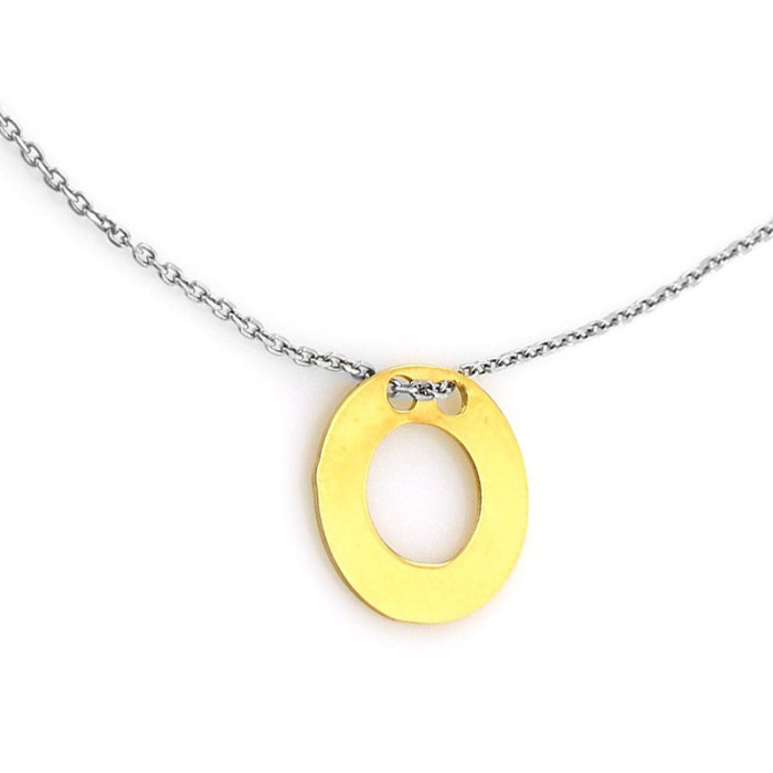 Srebrny naszyjnik 925 z pozłacanym ringiem 1,91 g Srebrny naszyjnik 925 z pozłacanym ringiem 1,91 g