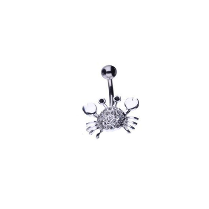 Srebrny kolczyk do pępka 925 biały krab 2,57g Srebrny kolczyk do pępka 925 biały krab 2,57g