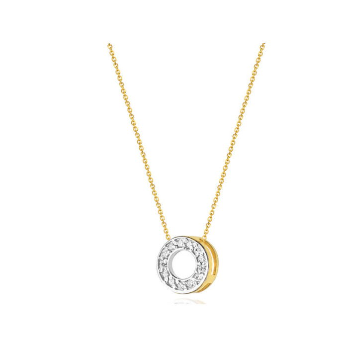 Złoty naszyjnik 585 ring z brylantami 1,55g Złoty naszyjnik 585 ring z brylantami 1,55g