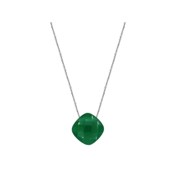 Srebrny naszyjnik 925 kamień Chalcedon poduszka Srebrny naszyjnik 925 kamień Chalcedon poduszka