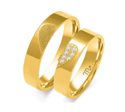 Obrączka ślubna złota 333 z diamentami