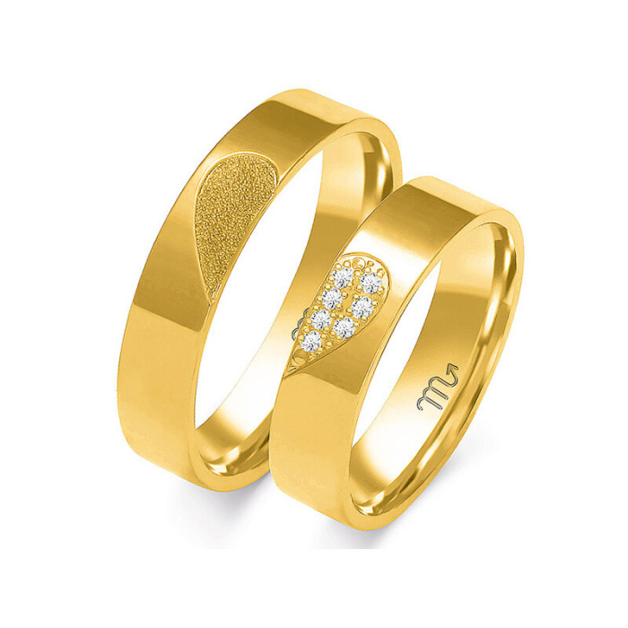 Obrączka ślubna złota 333 z diamentami Obrączka ślubna złota 333 z diamentami