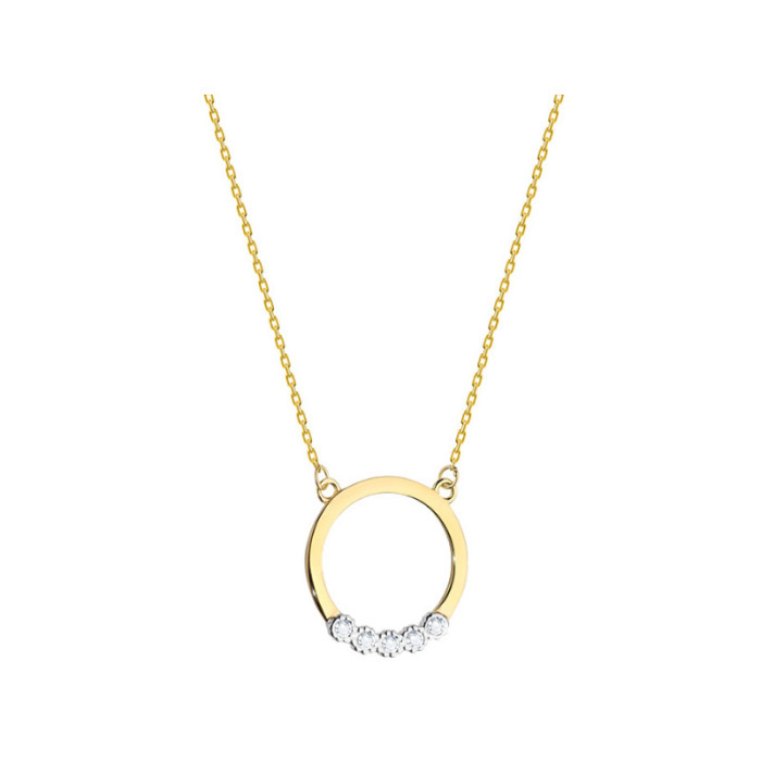 Złoty naszyjnik 585 ring z brylantami 1,6g Złoty naszyjnik 585 ring z brylantami 1,6g