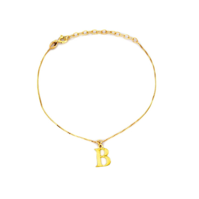 Srebrna bransoletka 925 pozłacana literka B 1,05 g Srebrna bransoletka 925 pozłacana literka B 1,05 g