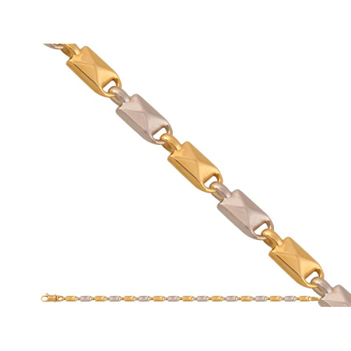 Złota bransoletka 585 FANTAZYJNA Z BIAŁYM ZŁOTEM 19CM 4,30g Złota bransoletka 585 FANTAZYJNA Z BIAŁYM ZŁOTEM 19CM 4,30g