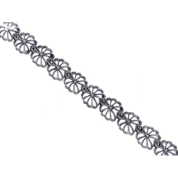 Srebrna bransoletka 925 ażurowa markazyt 10,50g Srebrna bransoletka 925 ażurowa markazyt 10,50g