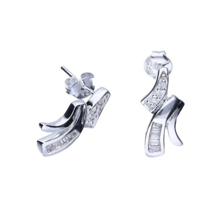 Srebrne kolczyki 925 eleganckie z cyrkoniami 2,64g Srebrne kolczyki 925 eleganckie z cyrkoniami 2,64g