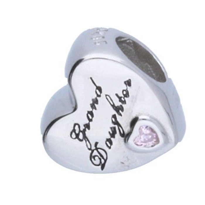 Srebrna zawieszka 925 bead serce z napisem 2,47g Srebrna zawieszka 925 bead serce z napisem 2,47g