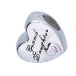 Srebrna zawieszka 925 bead serce z napisem 2,47g
