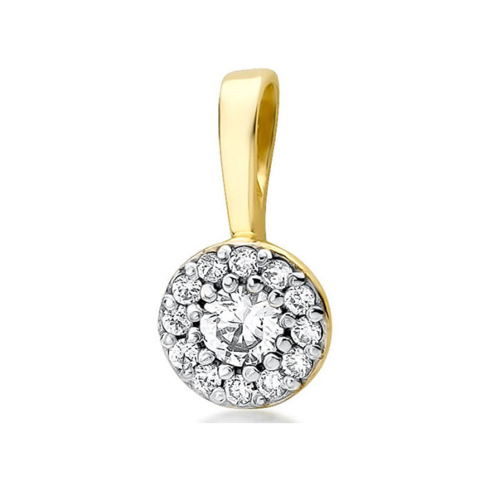 Złota przywieszka 585 z diamentami na elegancko Złota przywieszka 585 z diamentami na elegancko