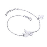 Srebrna bransoletka 925 diamentowany liść 1,96g