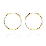 Złote kolczyki 585 diamentowane kółka 24,0 mm