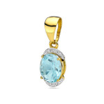 Złota przywieszka 585 topaz brylanty