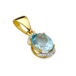 Złota przywieszka 585 topaz brylanty