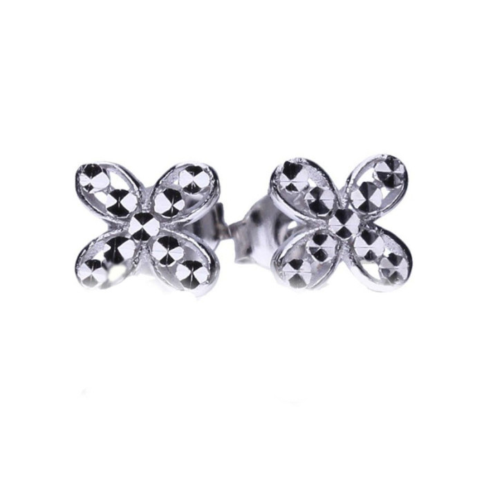 Srebrne kolczyki 925 diamentowane kwiatuszki 0,82g Srebrne kolczyki 925 diamentowane kwiatuszki 0,82g