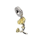 Srebrna zawieszka 925 bead róża pozłacana 3,19g
