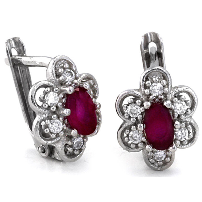 Srebrne kolczyki 925 eleganckie z różową cyrkonią Srebrne kolczyki 925 eleganckie z różową cyrkonią