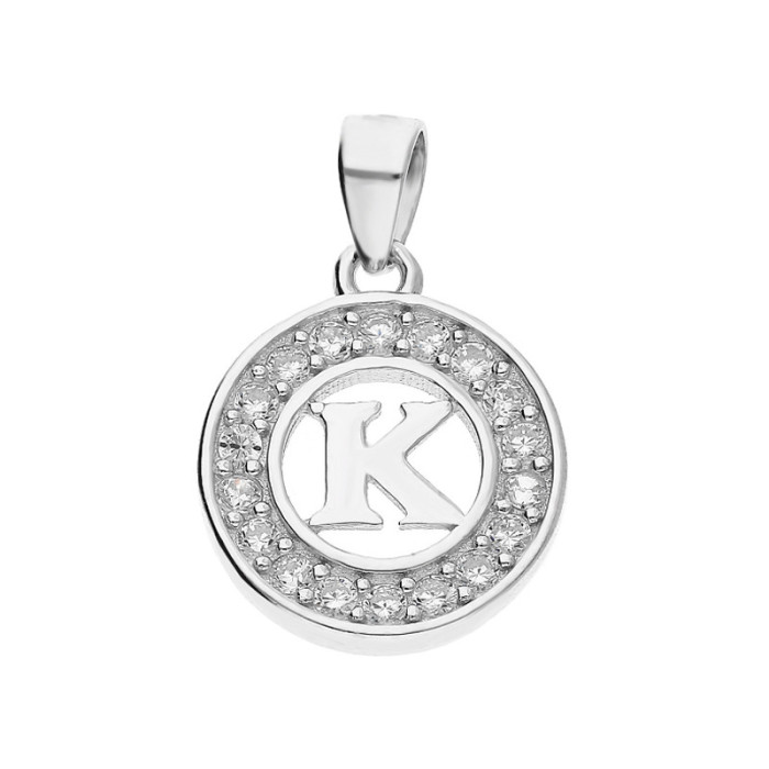 Srebrna zawieszka 925 literka K w kole 1,15g Srebrna zawieszka 925 literka K w kole 1,15g