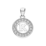 Srebrna zawieszka 925 literka K w kole 1,15g