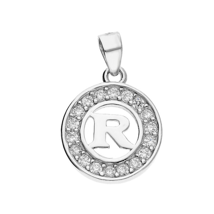 Srebrna zawieszka 925 literka R w kole 1,15g Srebrna zawieszka 925 literka R w kole 1,15g