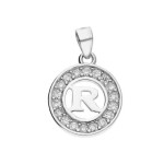 Srebrna zawieszka 925 literka R w kole 1,15g