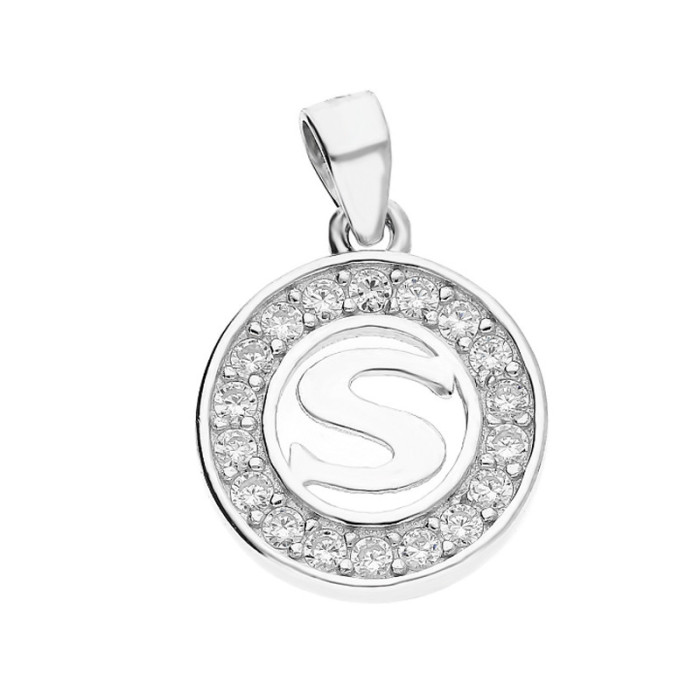 Srebrna zawieszka 925 literka S w kole 1,15g Srebrna zawieszka 925 literka S w kole 1,15g