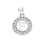 Srebrna zawieszka 925 literka F w kole 1,10g