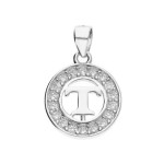 Srebrna zawieszka 925 literka T w kole 1,1g