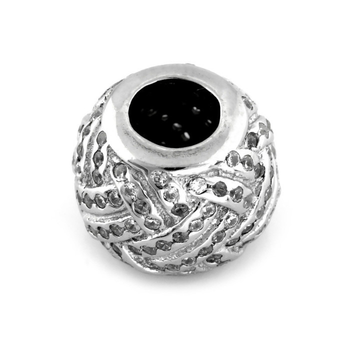 Srebrna zawieszka 925 KULECZKA Z CYRKONIAMI 2,23g Srebrna zawieszka 925 KULECZKA Z CYRKONIAMI 2,23g