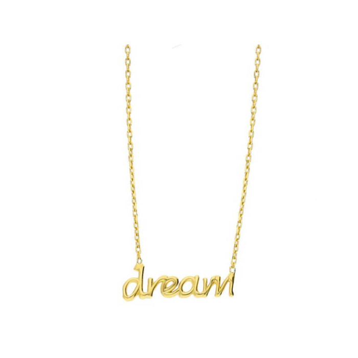 Srebrny naszyjnik pozłacany 925 dream marzenie Srebrny naszyjnik pozłacany 925 dream marzenie
